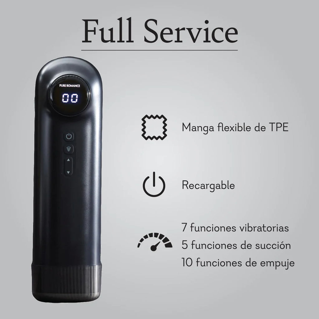 Full Service – Manga Masturbadora con Vibración, Calor, Succión y Más