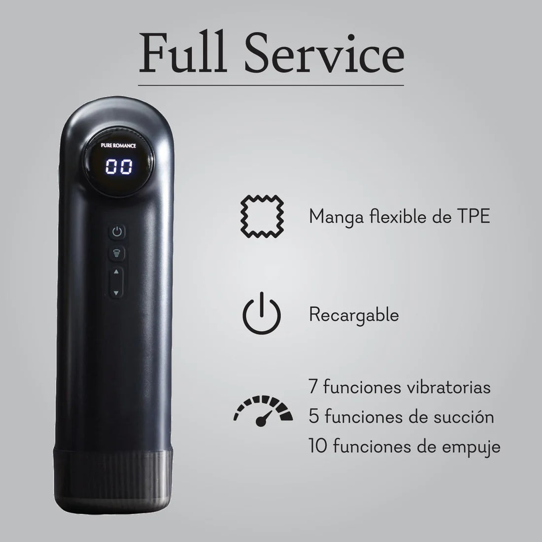 Full Service – Manga Masturbadora con Vibración, Calor, Succión y Más